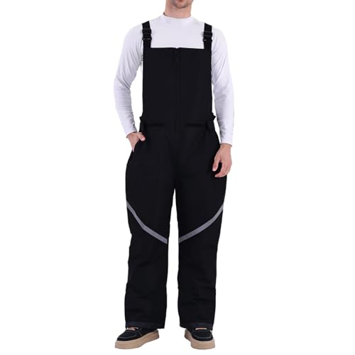 Tearom Men’s Bib Snow Pants 3XL Waterproof Insulated Black