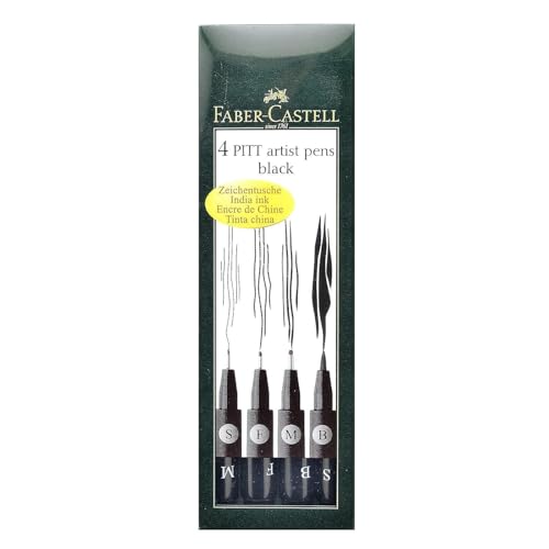 Faber-Castell Pitt Artist Pen Wallet Sets black set of 4 (20393)