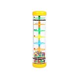 Rainmaker 8 inch Mini Rain Stick for Babies Rattle Tube Rain Stick Shaker Music Sensory Auditory Instrument Toy for Baby Child Girl (8 inch Yellow)