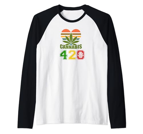 Ganja 420 Day Love Good Herb Weed Marijuana Cannabis Raglan Baseball Tee