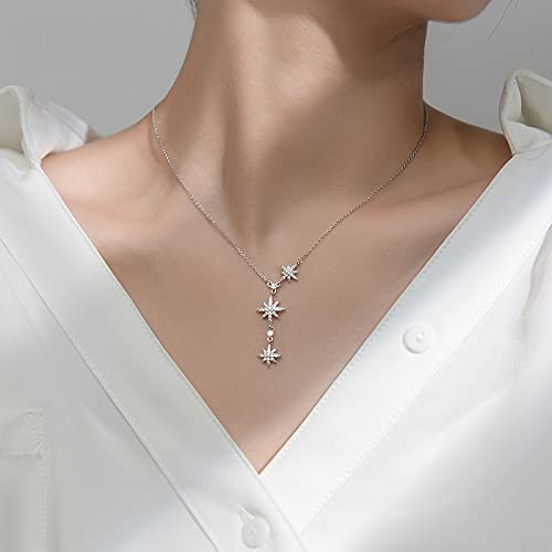 Collier éblouissant 925 pour décolleté de mariage avec longue chaîne
