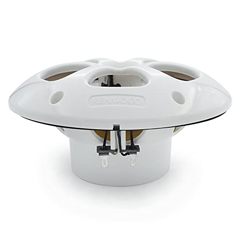 Kenwood KFC-1613MRB/W 6.5 Inch 2 Way Coaxial Waterproof Marine/Motorsports/Car Speakers, Pair, 4 Ohm, 100 Peak Watts (White)