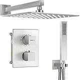 Gabrylly Thermostatic Shower System Brushed Nickel, Shower Faucet Set Complete for Bathroom,Rain...