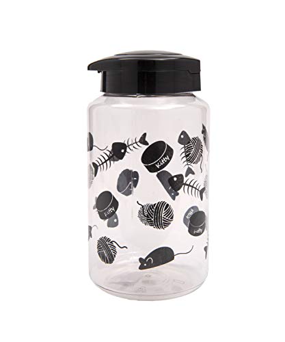 Lixit-Food-and-Treat-Storage-Jars-for-Dogs-Cats-Small-Animals-and-Birds-128oz-Cats-Black Food and Treat Storage Jars for Dogs