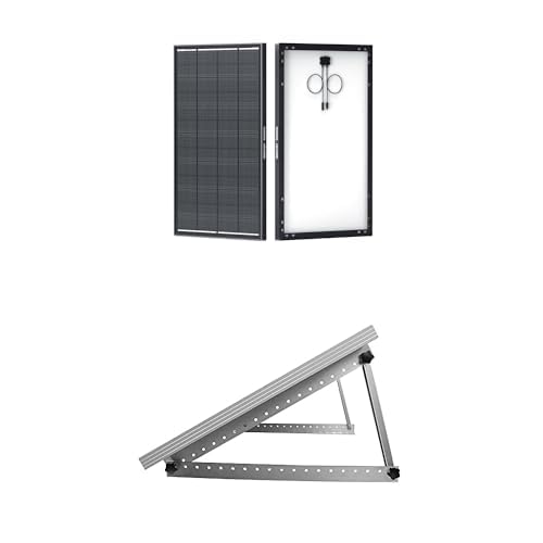 Renogy 200W ShadowFlux N-Type Solar Panel with Adjustable Mount Brackets, 25% High-Efficiency, PV Module Power Charger for RV Marine Rooftop Farm