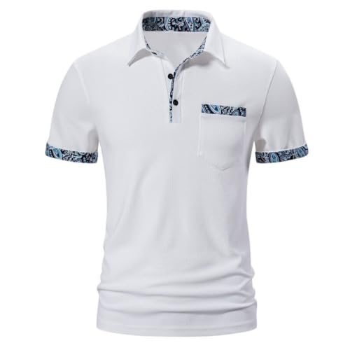 Polo rayé à manches courtes homme haut de gamme bureau et voyage casual