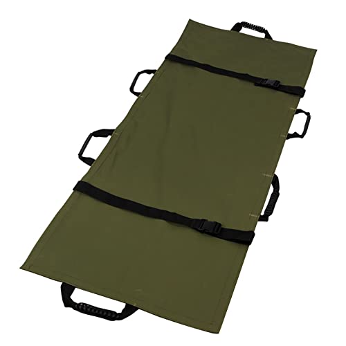 Civière de transport portable en nylon vert pliable avec 8 poignées