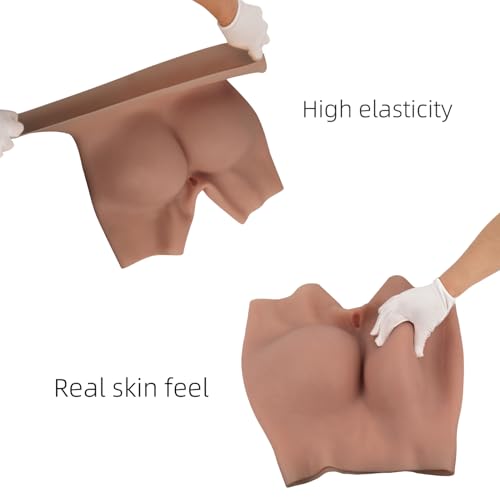 Image of Silicone Buttock-Shaping Panties | Fake Hip Enhancer Underwear for Crossdressers, Transgender Individuals & Drag Queens(29in-43in) Brown