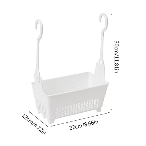 beertoy Storage Basket with Hanging Hook Household Shower Supplies Organizer for Bathroom Toilet Multifunctional Container Storage Basket with Hook