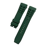 Type de fermoir : ACIER XTVKFWJAB Compatible Avec Le Bracelet De Montre En Silicone Richard Mille Avec Interface Saillante 21 Mm De Large 25 Mm Bracelet De Montre À Oreille Brute(Green,25mm No buckle)