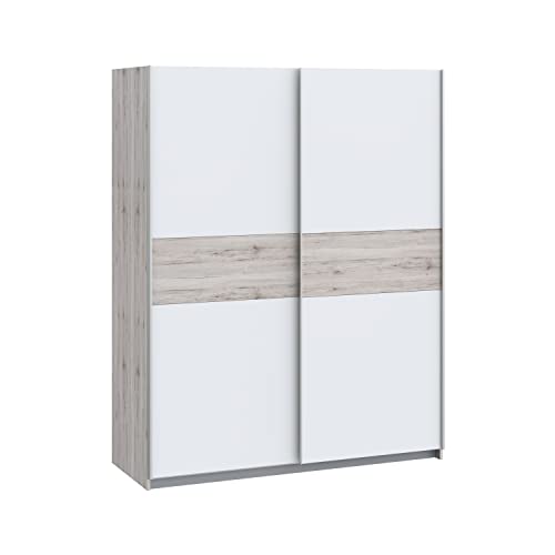 FORTE Winne Schwebetürenschrank, Holzwerkstoff, Sandeiche Dekor kombiniert...