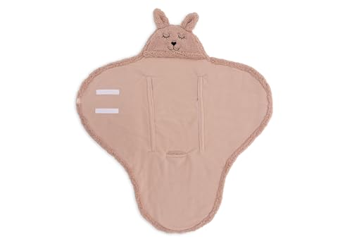 Jollein Bunny, Coperta Fasciatoio, Con Orecchie E Viso Di Coniglietto, 100% Poliestere, 100 X 105 Cm, Coperta Per Bambini - 2