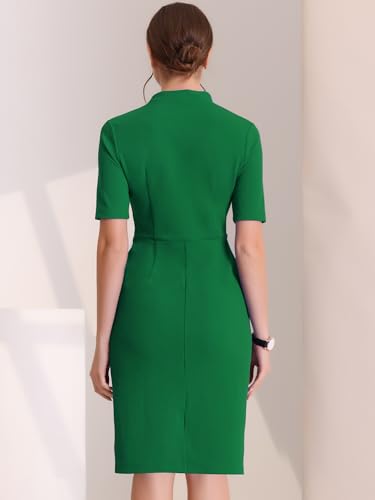Image of Allegra K Work Dresses for Women's Short Sleeve Business Office Pencil Dress