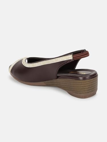 Image of Marc Loire Women's Open Toe Block Heel Metallic Fashion Sandals for Everyday