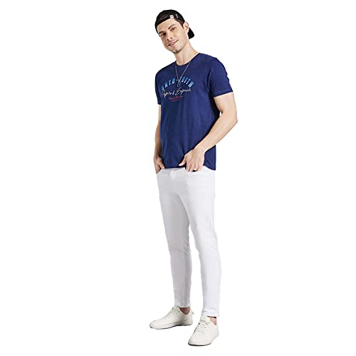 Image of Life by Shoppers Stop Mid Wash Cotton Blend Karrot Fit Men's Jeans