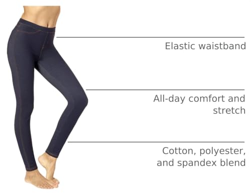 no nonsense Women's Stretch Denim Leggings with Pockets
