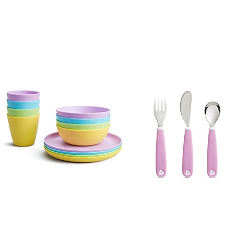 Munchkin Multi set de alimentación para bebés, 12 piezas, unisex & Juego de Cubiertos Splash para niños pequeños morado 3 Unidad (Paquete de 1) 87 g
