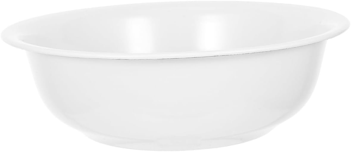 COHEALI Vintage Enamel Wash Basin Durable Deepened Enamel Dish Retro Mixing Bowl for Hand Washing Classic Portable Basin for Home and Travel