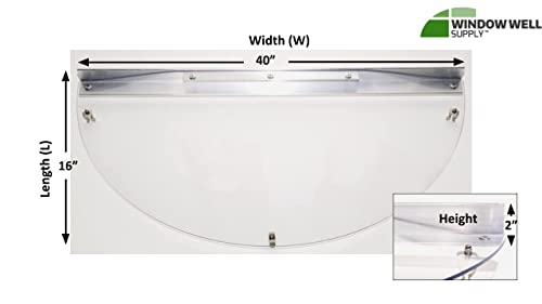 Window Well Supply Sloped Heavy-Duty Polycarbonate Window Well Cover (40" Width X 16" Length) #TOP1