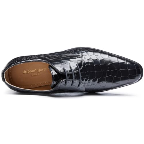 Image of Men's Dress Shoes Genuine Leather Oxfords Luxury Formal Business Suit Shoes with Blake Rapid Stitch