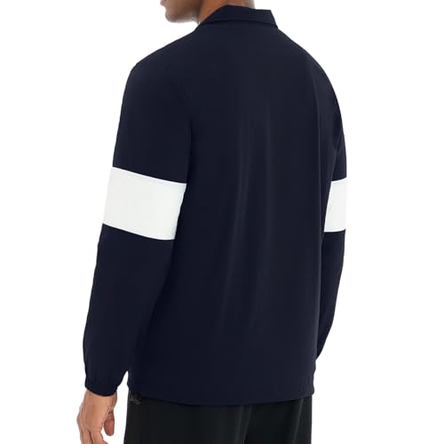 Image of EDITCOZY Men's Lightweight Quarter Zip Pullover Casual Windbreaker for Running Golf Jackets with 3 Pockets