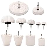 11PCS Aluminum Polishing Kit for Drill, Buffing Wheels & Pads Set, Wheel Polisher Attachment for Metal, Chrome, Car Detailing
