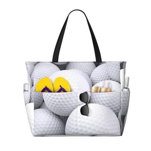 Balles de golf 3D grand sac de plage femme spacieux avec poignées robustes
