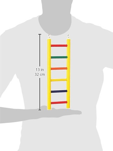 Image of Prevue Pet Products 6-Rung Wood Bird Ladder - Accessories for Small, Medium, and Large Birds, Hanging Birdcage Toy for Climbing, Foot Exercise, Beak Use, Mental Enrichment, and Interactive Play