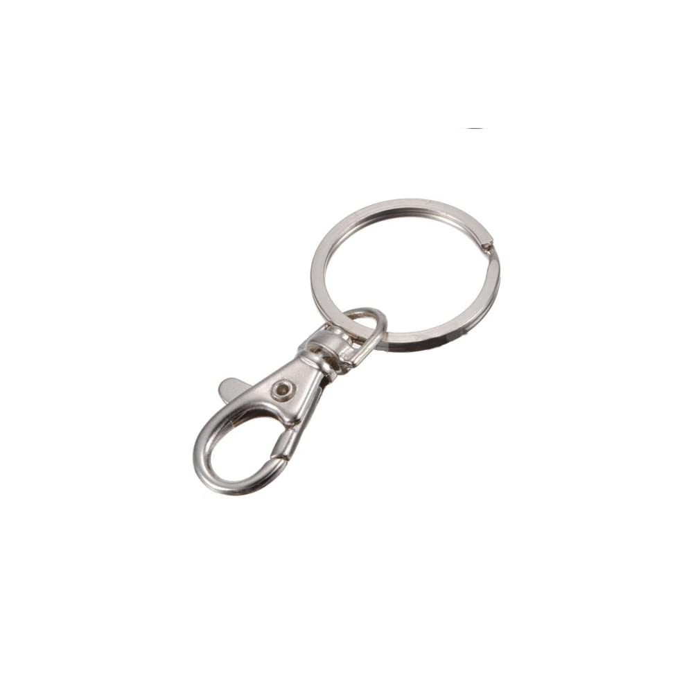 ROHANS Small Silver Tone Lobster Trigger Swivel Clasps Split for Keyring Hook FOB Ring - 37mm x 16mm with Ring (40)