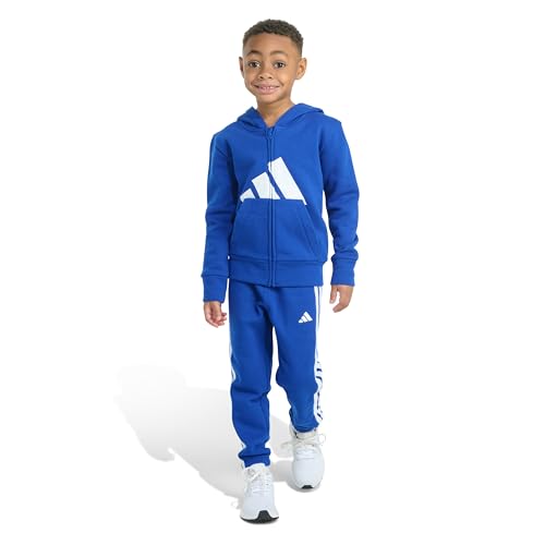 adidas Boys 2-piece Long Sleeve Essential Big Logo Fleece Jacket & Jogger Set