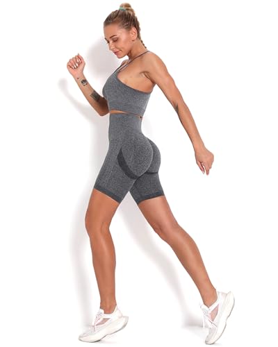 Image of Women's Gym Shorts Booty Scrunch High Wasit Seamless Sports Shorts Workout Push Up Shorts Cycling Fitness Running Shorts