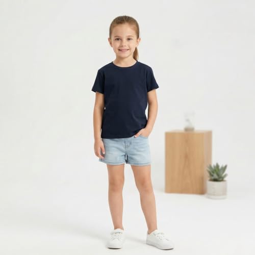 Image of Kids T Shirt Short Sleeve Crewneck Tee for Toddler Boys and Girls Cotton Basic Summer Top 2-6 Years