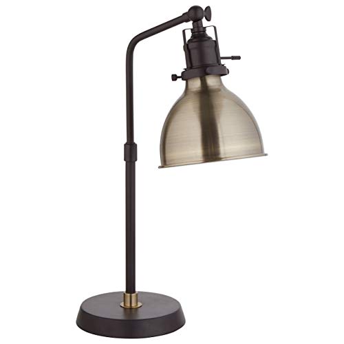 Amazon Brand – Rivet Industrial Metal Adjustable Table Lamp, Bulb Included, 19