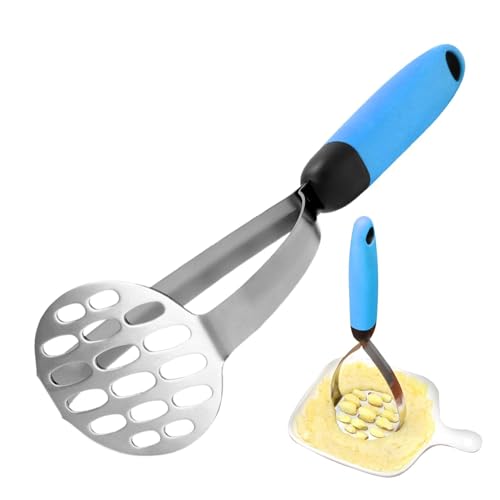 Máquina de puré de patatas - Herramienta para triturar patatas | Trituradora de patatas resistente | Prensapuré de patatas de mano | Puré de patatas de acero inoxidable | Prensa de puré con p