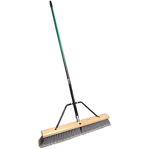American Select Tubing Heavy Duty 24" Multi-Surface Push Broom with Green/Black Handle for Garage, Warehouse, Driveways, Sidewalks, Patio Sweeping Cover