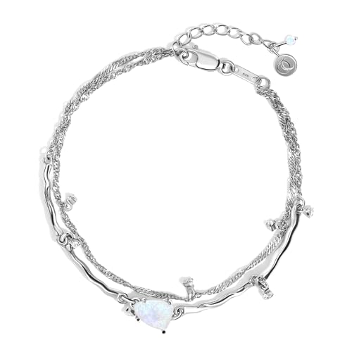 Moon Magic Moonstone Bracelet for Women | Black Obsidian Rose Quartz Bracelet/Real 925 Sterling Silver | 18k Rose & Yellow Gold Rainbow Genuine Moonstone Jewelry for women | June Birthstone Bracelet