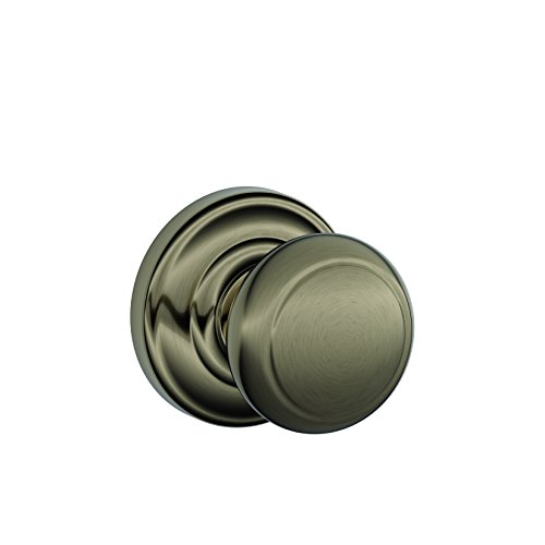 SCHLAGE Andover Passage Knob, Andover Rose, Antique Pewter - FA10AND620/F10AND620AND