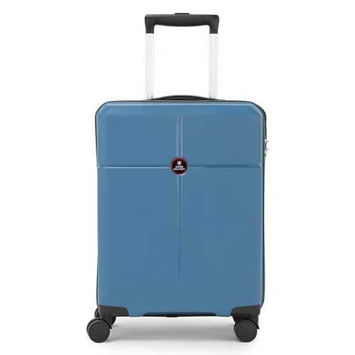 Image of SWISS MILITARY Jazz 55cm Hard Luggage Trolley Bag with 45L Capacity, 360 Rotatable Wheels, 3 Dial Lock and a Durable PP Body, Lightweight, Stylish and Secured, Suitcase Bags for Travel - Navy