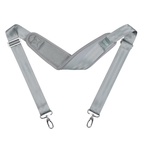 Image of 67 Inch Shoulder Straps, Soft with Ultra-Thick Fixed Shoulder Pad, Two Way Independently Adjustable Buckle Replacement Straps for Laptop Bag Messenger Bag Tool Bag Luggage,Grey