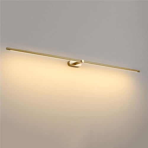 Luz de espejo 3000K calida con aplique LED lineal dorado antideslumbrante