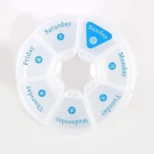 Rtwrsud 2個薬ケース ピルケース サプリメント収納ケース 1週間分 飲み忘れ防止 手のひらサイズ 携帯用 持ち運びやすい コンパクト 防水 週間薬箱 整理整頓ポータブル詰め替えピルボックス 7 日間の丸薬小型ミニ旅行毎週薬の丸薬収納ボックス (KM