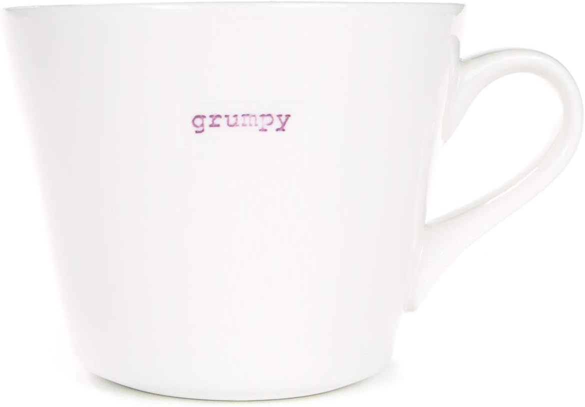 Keith Brymer Jones - Word Range - Standard Ceramic White Mug - Grumpy - 350ml - Gift Boxed