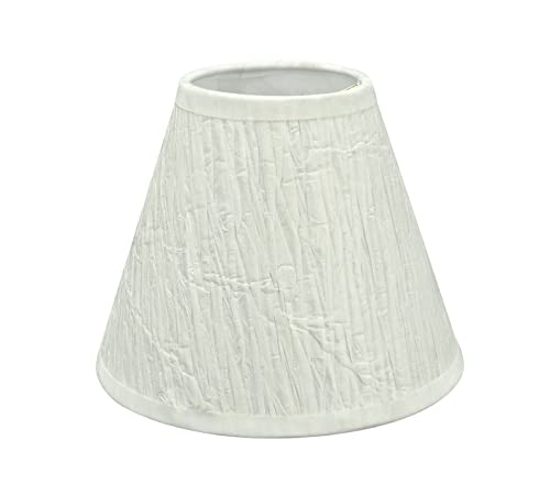 Image of Aspen Creative 32114-2A Small Hardback Empire Shape Chandelier Clip-On Lamp Shade Set (2 Pack), Transitional Design in Off White, 6 inch bottom width (3 inch x 6 inch x 5 inch)