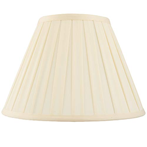 Abat-jour tambour conique de 25,4 cm – Boîte crème en tissu plissé – Design traditionnel classique et épuré – Lampe de table / lampadaire –...