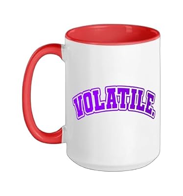 Purple Voatile WT Purple Graphic Ceramic Mug, Red/White, 15oz