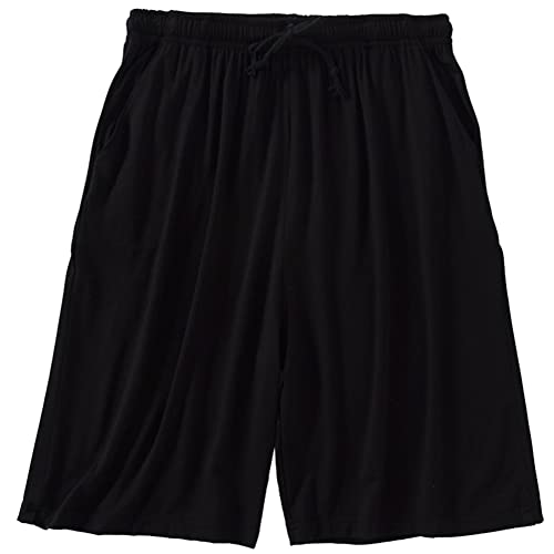 SimidunEUR Homme Bas de Pyjama Court en Modal Short de Détente Maison Pyjama Court Vêtements de Nuit avec Poches,Noir,5XL Cover
