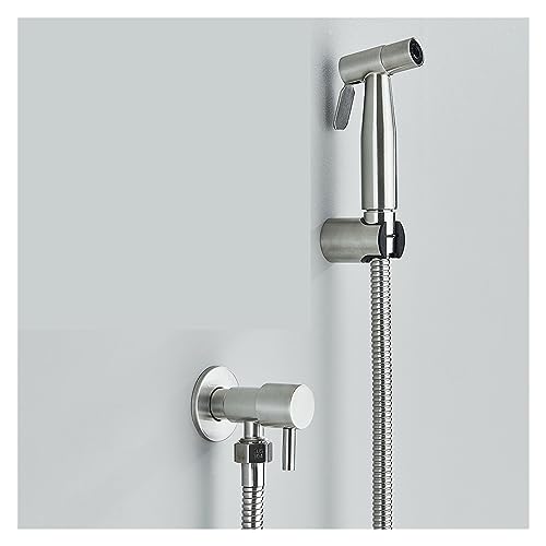 Bidé de ducha en níquel cepillado para inodoro con agua fría y fijación a pared 2
