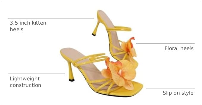 Image of MakeMeChic Women's Open Toe Floral Kitten Heels Flower Summer Beach Sandals