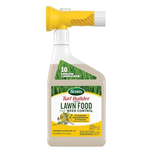 Scotts Turf Builder Liquid Lawn Food Plus Weed Control - Weed and Feed Spray, Controls Dandelions,...