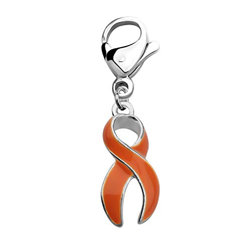 CHOORO Orange Awareness Ribbon Charm Zipper Pull Orange Awareness Ribbon Survivor Gift Leukemia Awareness Jewelry Leukemia Warrior Gift